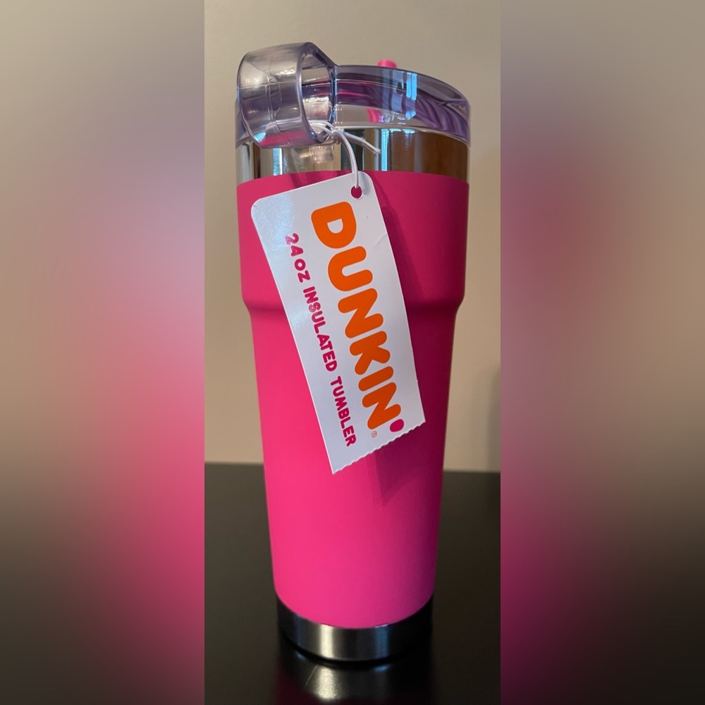 “DUNKIN” 24 oz Insulated Stainless Steel Travel Tumbler “PINK”. NWT
